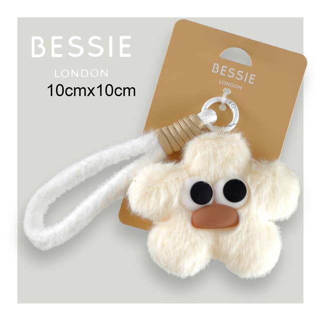 FLUFFY FLOWER SHAPE BAG CHARM