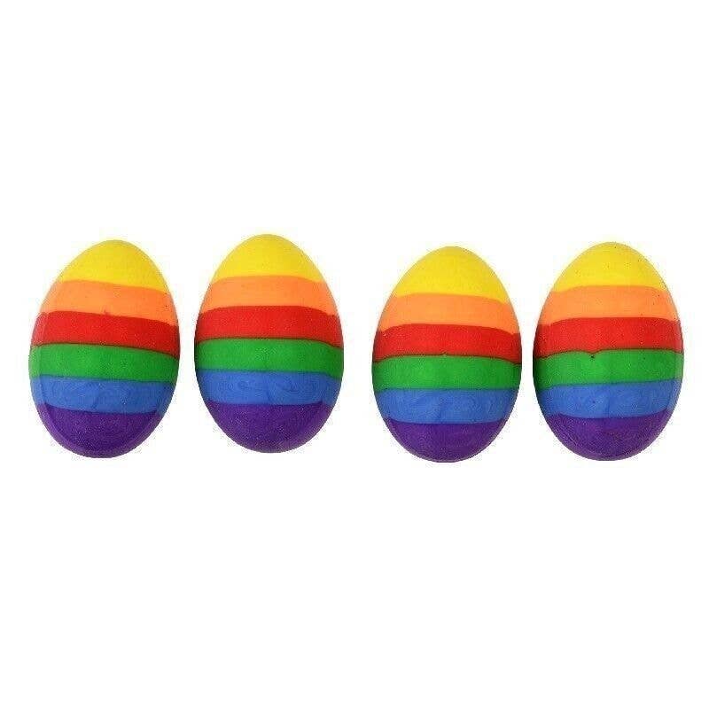 Rainbow Egg Erasers (Set of 4)